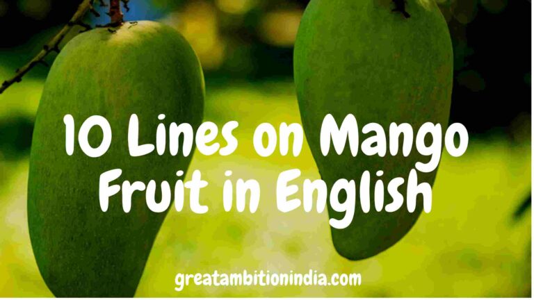 Mango 10 Lines in English/Essay on Mango in English Writing/My favourite fruit essay