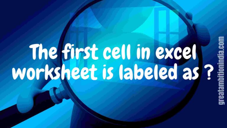 the first cell in excel worksheet is labeled as